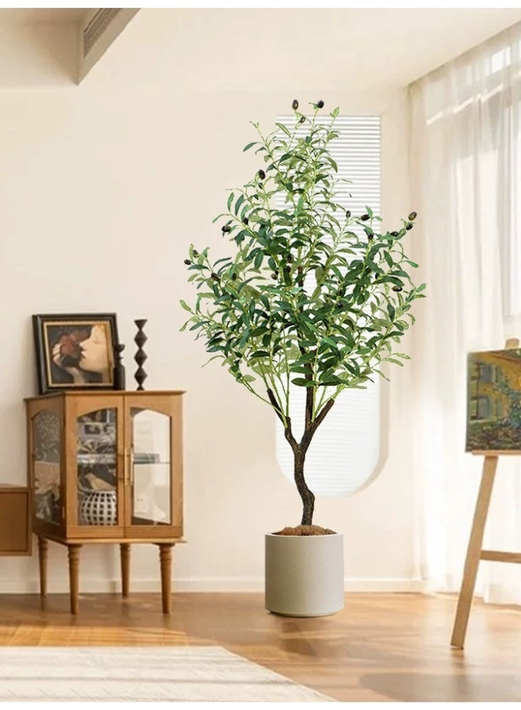 Imitation of real and fake green plants 160cm, decoration of olive trees, indoor potted plants, large floor to ceiling high-end, light luxury living room, fake trees, biomimetic plants - Image 5