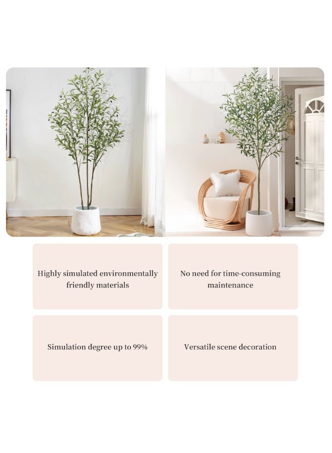تقليد النباتات الخضراء الحقيقية والمزيفة 160 سم ، ديكور أشجار الزيتون ، النباتات في الأواني الداخلية ، الأرضية الكبيرة إلى السقف الراقية ، غرفة المعيشة الفاخرة الخفيفة ، الأشجار المزيفة ، النباتات التقليدية الحيوية - Image 5