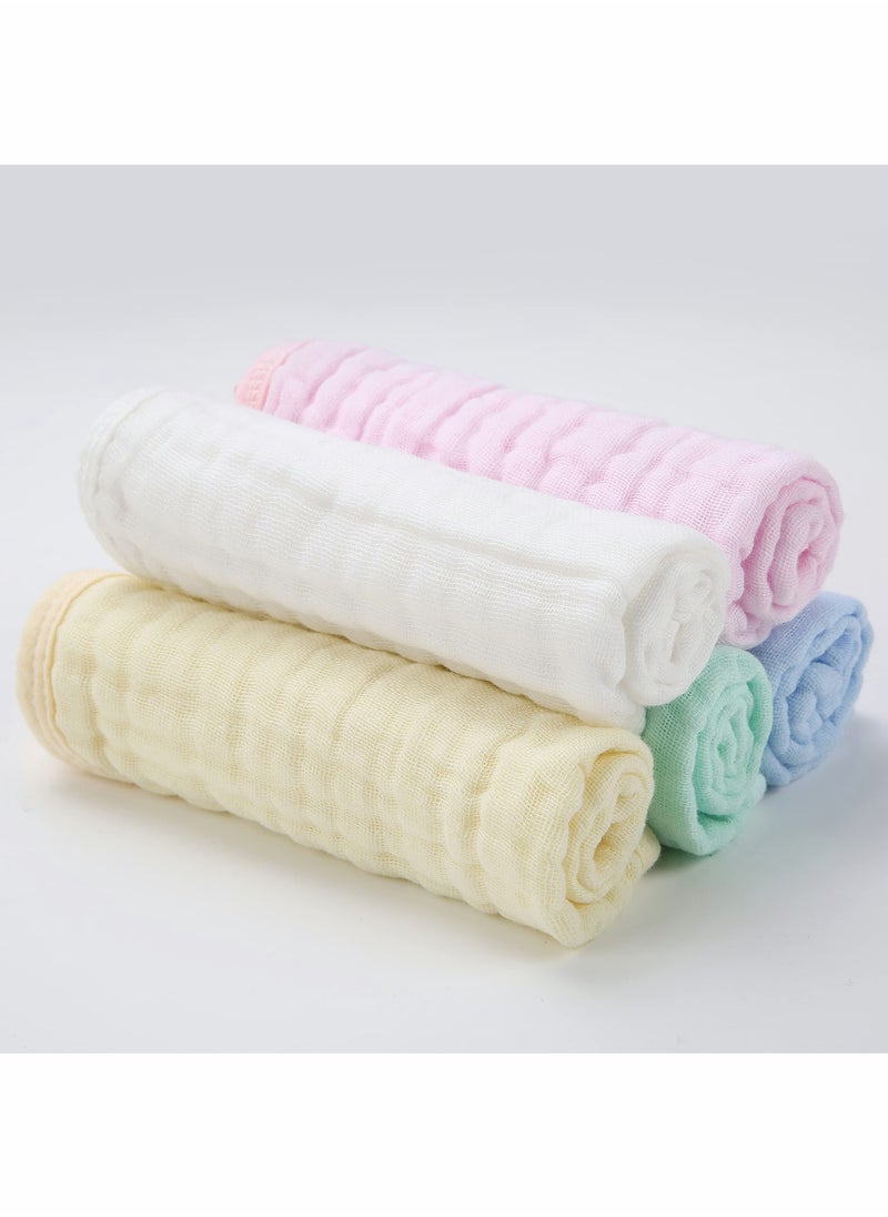 SYOSI - Baby Muslin Washcloths, Natural Purified Muslin Cotton Baby Wipes 6 Layer Absorbent Soft Newborn Baby Face Towel for Sensitive Skin, Baby Registry as Shower 5 Pack 10x10 inches - Image 1