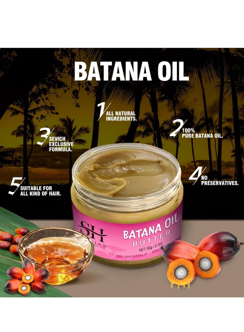 Sevich 60g Batana Oil Hair Butter for Hair Growth Pure 100% Raw Batana Oil for Hair Growth Organic Natural Hair Growth Oil Effective Against Hair Loss Promote Hair Regrowth Repair Damaged Hair - Image 2