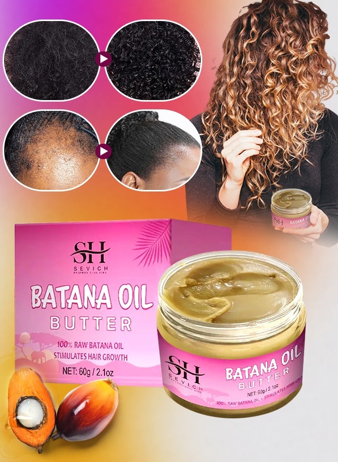 Sevich 60g Batana Oil Hair Butter for Hair Growth Pure 100% Raw Batana Oil for Hair Growth Organic Natural Hair Growth Oil Effective Against Hair Loss Promote Hair Regrowth Repair Damaged Hair - Image 1