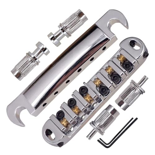 JD.Moon Roller Saddle Bridge ABR-1 Tune-o-matic Bridge Tailpiece Bridge For Les Paul Guitar (Chrome) - Image 1
