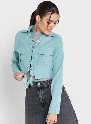 جاكيت باربطة امامية