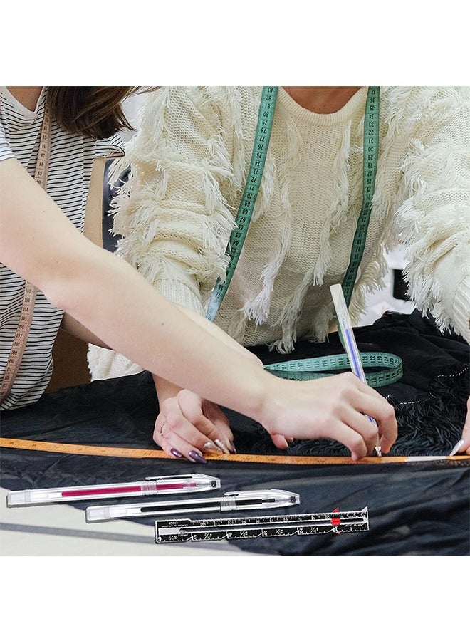 4 قطع من أقلام الحرارة القابلة للمسح بالحرارة، أقلام تحديد النسيج، أقلام الخياطة ذات التلاشي التلقائي، أقلام قماش قابلة للمسح مع 16 قطعة من عبوات الأقلام القابلة للاستبدال (ملونة) - Image 4