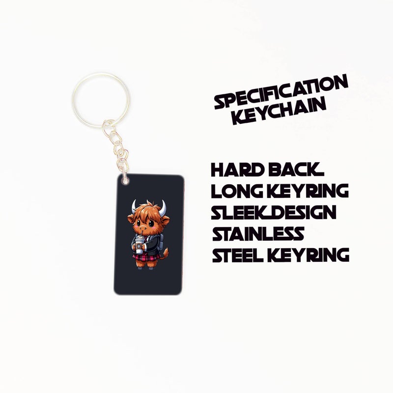 OUTFITQUE OUTFITQUE Premium (Pack of 2) Anime-224 Printed Long Keychain For Bike, Scooty, Car, MDF Keyholder - Image 2