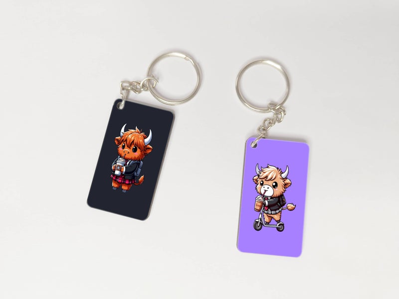 OUTFITQUE OUTFITQUE Premium (Pack of 2) Anime-224 Printed Long Keychain For Bike, Scooty, Car, MDF Keyholder - Image 1