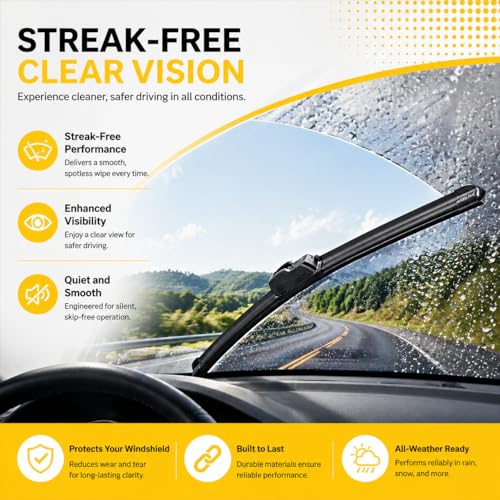 DOG TAIL DOGTAIL 26"+ 24" Wiper Blades for Honda Pilot 2016-2025 Honda Passport 2019-2025 Ridgeline 2017-2025, Premium All Season Automotive Replacement OEM Windshield Wiper Blades for My Car J-Hook - Image 5