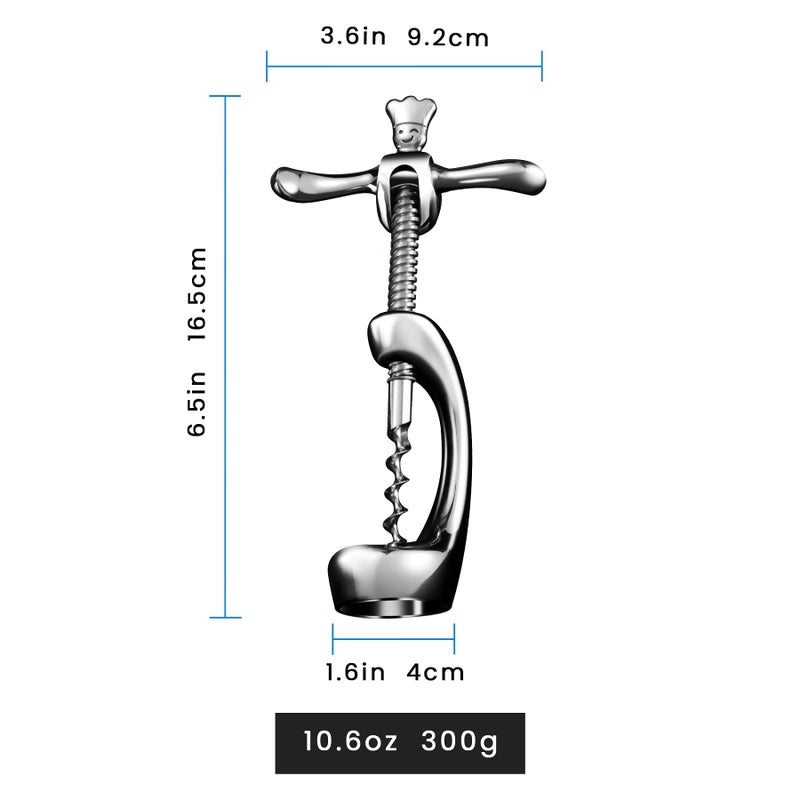 Gourmet Easy Deluxe Wine Bottle Opener for Intact Cork Removal - Heavy Duty Corkscrew Wine Opener Manual - Wine Cork Screw for Smooth and Effortless Bottle Opening - Wine Cork Opener  - Image 4