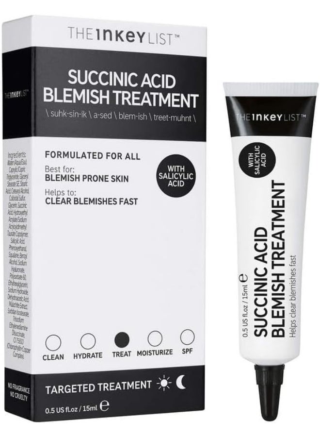 علاج عيب حمض السكسينيك من إنكي لإزالة العيوب وتقليل الالتهاب ومنع انسداد المسام 15 مل ذا انكي ليست لنوع البشرة عادية للجنسين 15.0 ملليلتر - Image 4