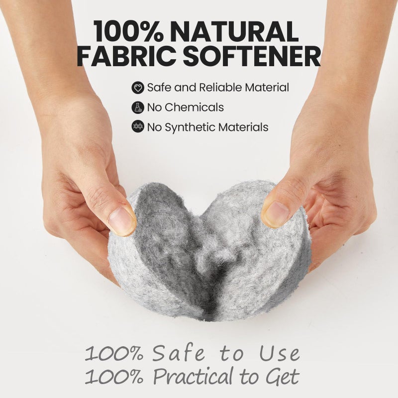 Kenning 26 Pieces Wool Dryer Balls Set, 24 Reusable Dryer Balls with 2 Muslin Bags Fabric Softener for Clothes Laundry Anti Wrinkle Anti Static Saving Energy and Time(Gray) - Image 3