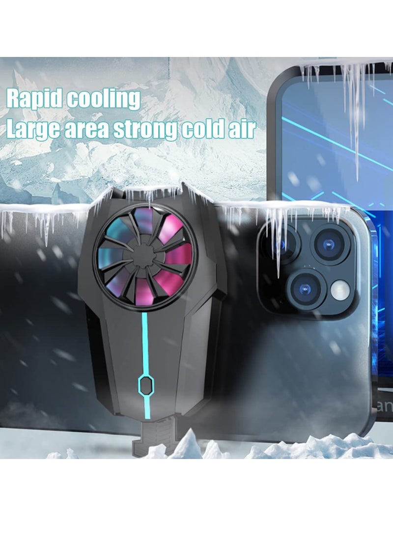 SYOSI Mobile Phone Cooler Fan with LED, Phone Fan for Gaming RGB Light, Portable Mobile Phone Radiator Cooler, Mobile Phone Radiator, for All The Smartphones  - Image 4