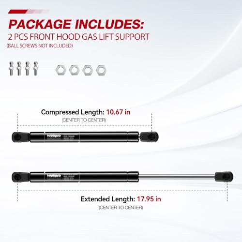 Vepagoo Front Hood Gas Strut Shock for Toyota 4 Runner 2003-2009 Lexus GX470 2003-2009 6228 Strut Lift Support Spring Qty 2 - Image 4