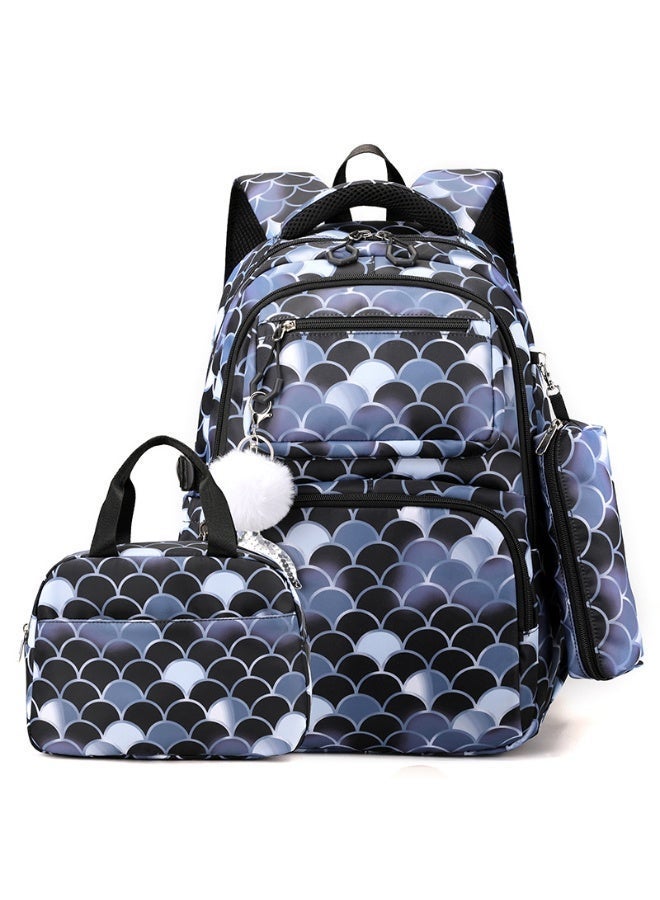 3PCS Girls School Backpack Mermaid 8-12 Years Waterproof Lightweight Spine-Protective Wear-Resistant Breathable Large Capacity School Supplies - Image 1