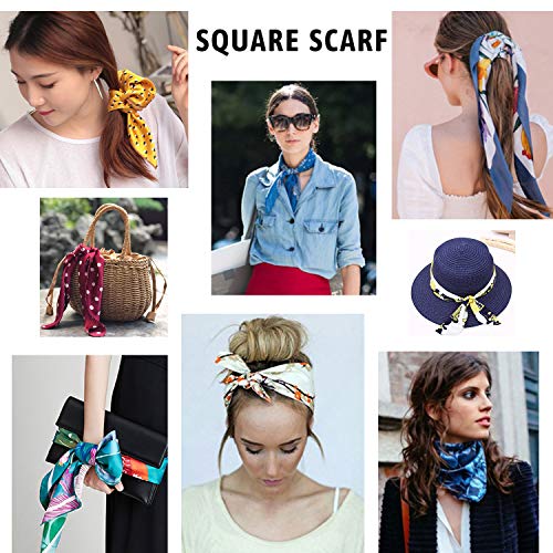 COOLANS 10 PCS Mixed Set Scarf,Fashion Square Satin Neck Scarf Head scarf for Women Hair Scarf Bundle 20 inch x 20 inch (Set E (10 pcs)) - Image 5