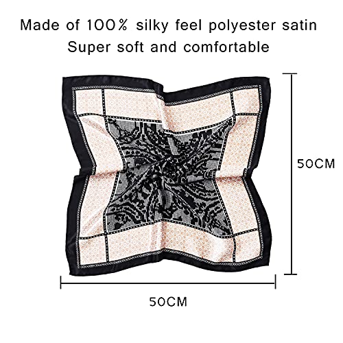 COOLANS 10 PCS Mixed Set Scarf,Fashion Square Satin Neck Scarf Head scarf for Women Hair Scarf Bundle 20 inch x 20 inch (Set E (10 pcs)) - Image 2