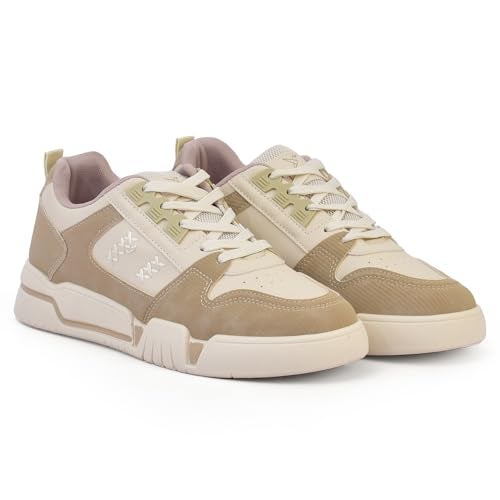 YOHO Lane Women’s Elegant Dual-Tone Premium Casual Sneakers | Beige - UK 8 - Image 1