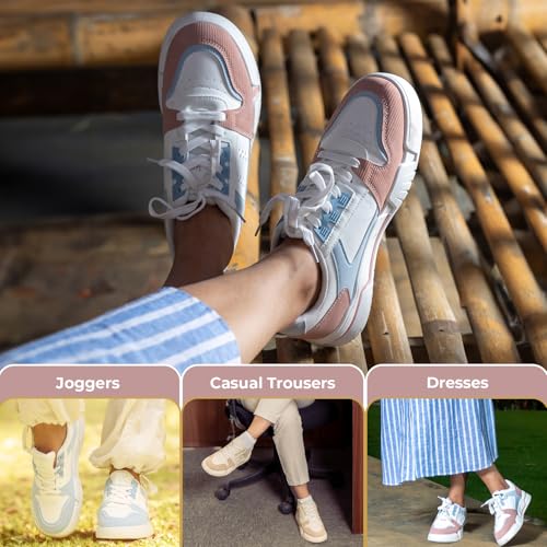 YOHO Lane Women’s Elegant Dual-Tone Premium Casual Sneakers | Beige - UK 8 - Image 5