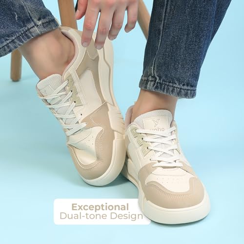 YOHO Lane Women’s Elegant Dual-Tone Premium Casual Sneakers | Beige - UK 8 - Image 4
