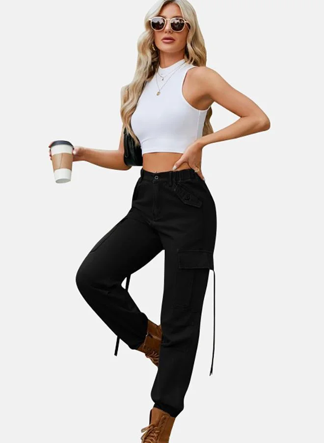 يونيكي Black Denim Cargo Pants