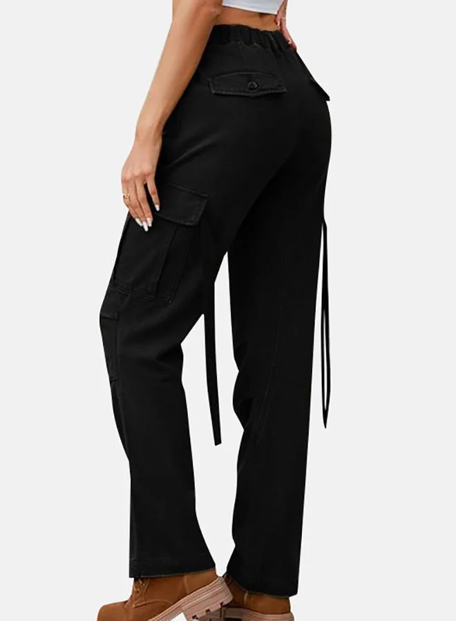 يونيكي Black Denim Cargo Pants