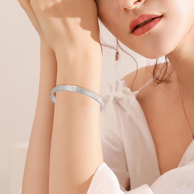 VASSAGO Ayatul Kursi Bracelet for Women Men Muslim Quran Allah Openable Bangles Arabic Calligraphy Cuff Bracelet Islam Eid Islamic Jewelry Gifts (Islamic Bracelet) - Image 3