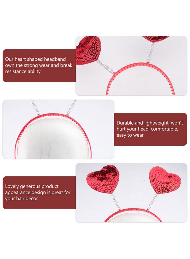 Uonlytech Hair Styling Accessories Sequins Heart Headbands For Girls Sequins Hair Hoop Headdress Hair Accessories For Party Birthday Valentines Day Gifts Womens Headbands - Image 4