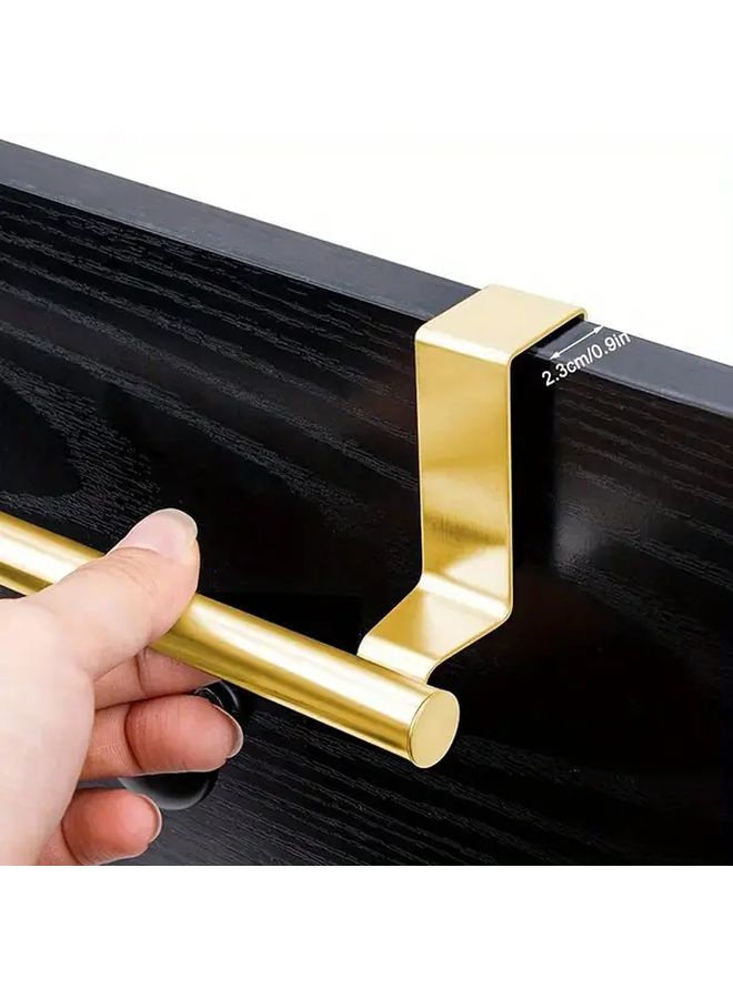 Modern Stainless Steel Towel Rack Golden No Drill Easy Install Rust Proof Single Pole Wall Mounted Space Saving Bathroom Towel Holder Accessory - Image 5