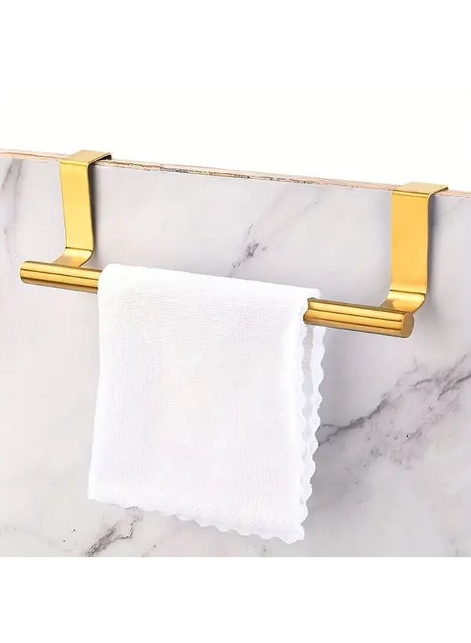 Modern Stainless Steel Towel Rack Golden No Drill Easy Install Rust Proof Single Pole Wall Mounted Space Saving Bathroom Towel Holder Accessory - Image 3