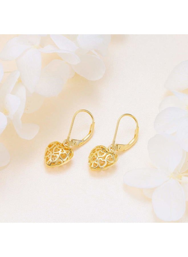 DAOCHONG S925 Sterling Silver Stud Dangle Drop Heart Earrings for Women Girl - Image 5