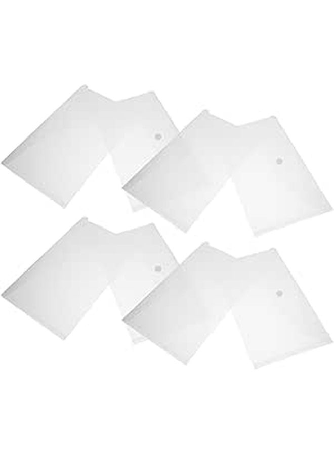 8 Pcs Snap Button Waterproof Plastic Document Folders For Office Filing A4 Size - Image 1
