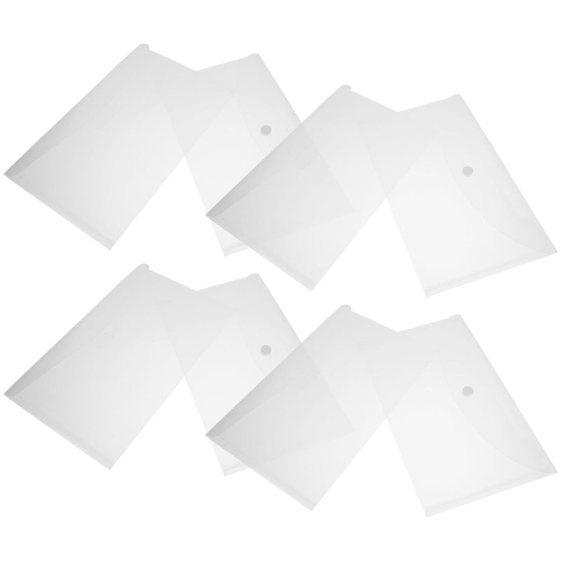 8 Pcs Snap Button Waterproof Plastic Document Folders For Office Filing A4 Size - Image 2
