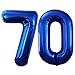 GOER Number 70 Balloons for 70th Birthday Party Decorations42 Inch Jumbo Foil Helium Balloons for 70th Anniversary Blue - Image 2