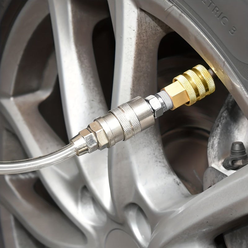 3 Pcs Locking Air Nozzles With 1/4 Inch Internal Thread And External Thread Quick Connector For Tire Inflation Gauge And Air Compressor - Image 4