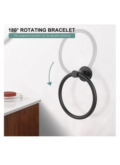 Captaintech Towel Holder for Bathroom Wall Matte Black Towel Ring 304 Stainless Steel Hand Towel Holder Heavy Duty Towel Hanger  - Image 5
