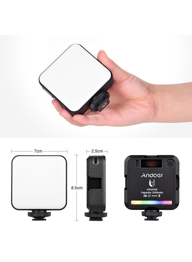 ANDOER Andoer W64RGB Pocket RGB LED Video Light Kit Video Conference Lighting CRI95+ 2500K-9000K Dimmable 20 Lighting Effects Magnetic Backside  - Image 5