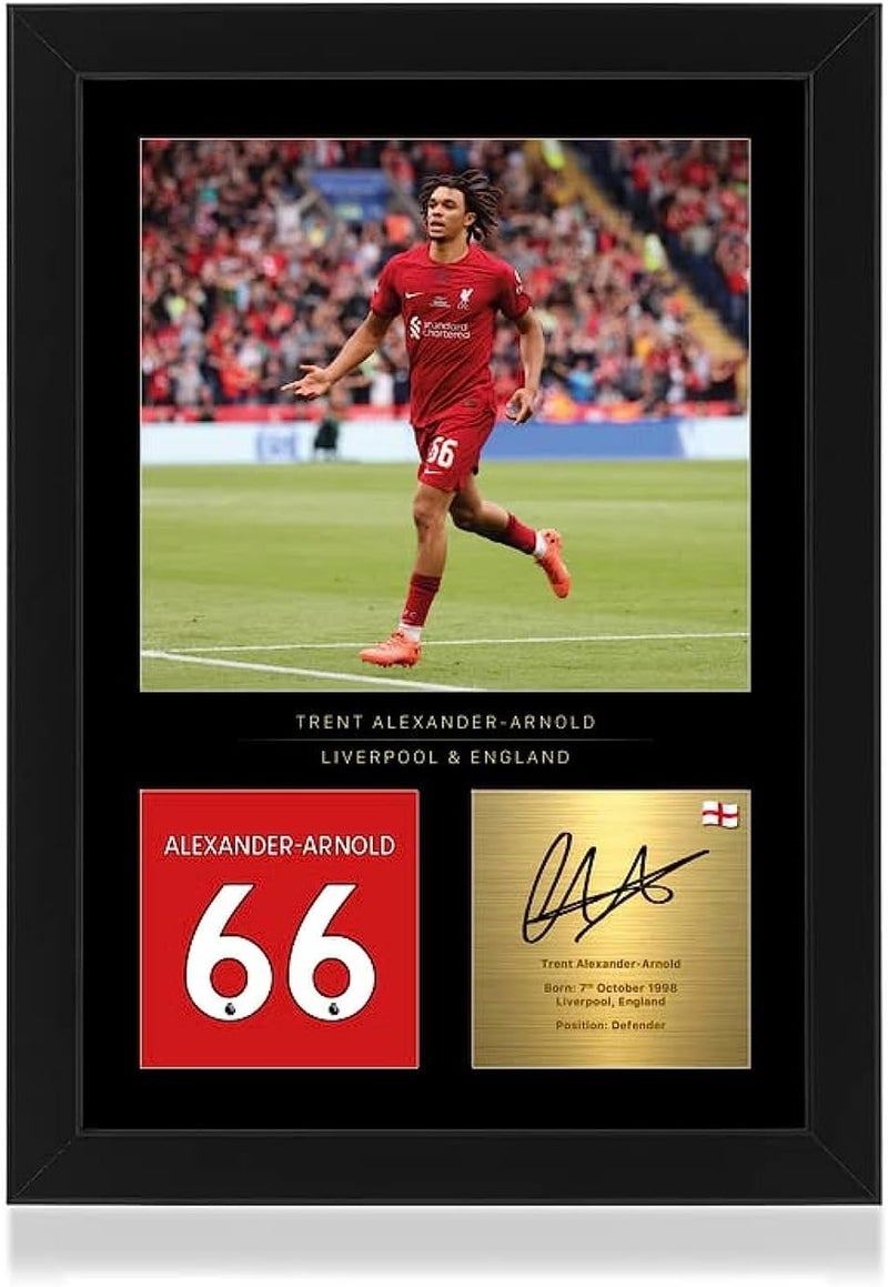 Win FC Trent Alexander-Arnold Signed A4 Framed Photo Display - Reproduced Digital Signature - Gift For Liverpool Fans - Image 1