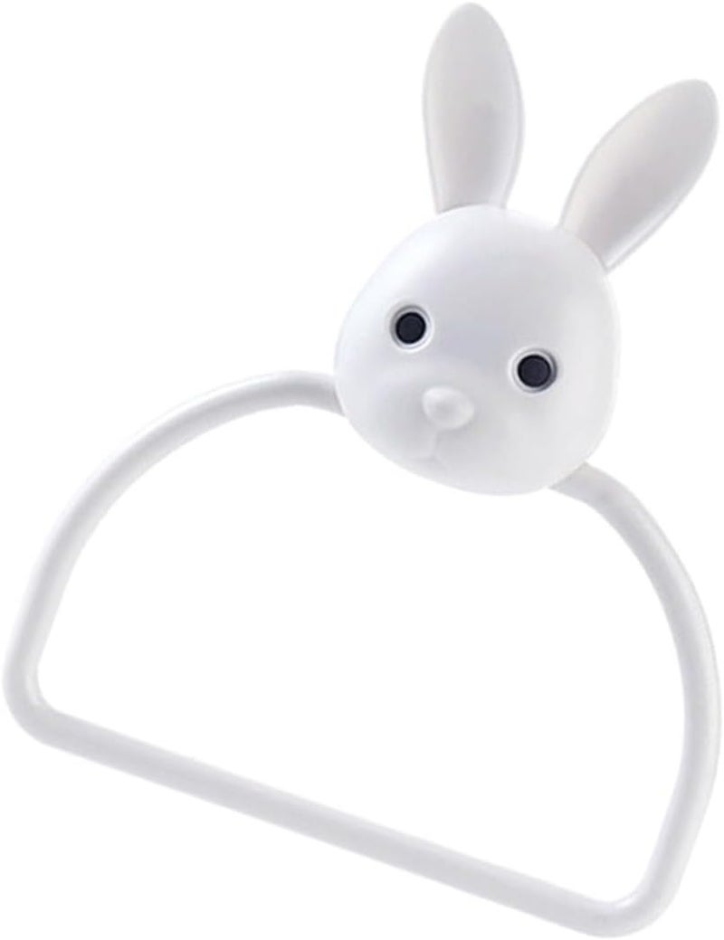 BESTYASH Wall Mounted Abs Cartoon Towel Ring Holder Adhesive Bathroom Storage Rack for Hand Towels Easy Install Non Drill Space Saving Organizer for Kitchen and Bathroom - Image 1
