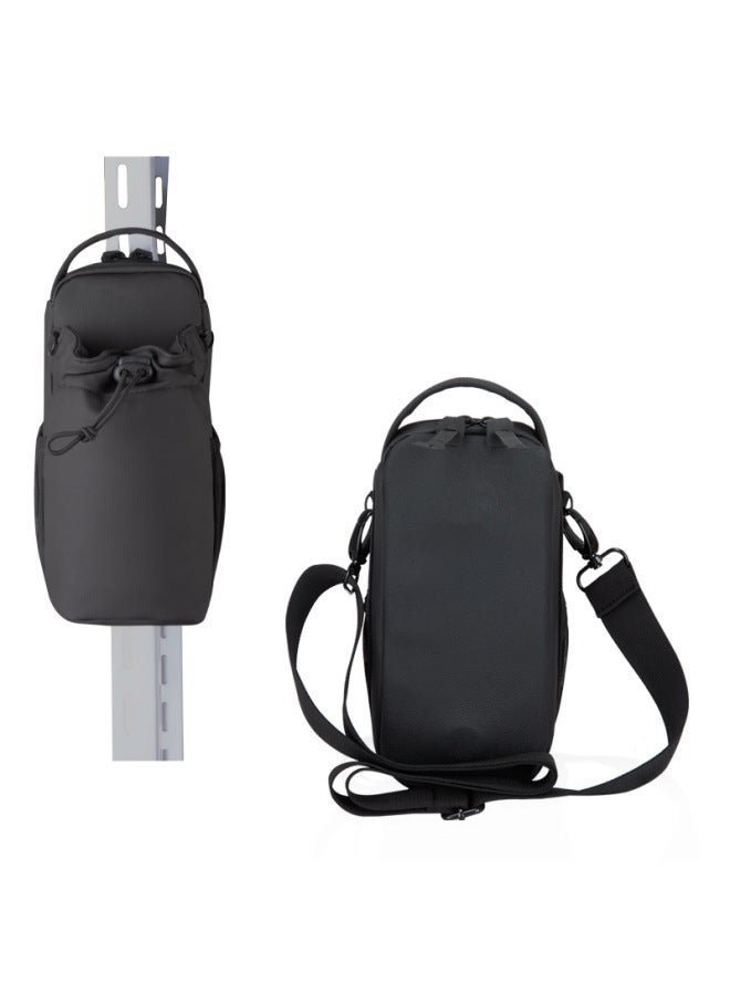 Generic Outdoor Sports Water Kettle Bag Indoor Fitness Magnetic Waterproof Shoulder Bag Crossbody Black Leather Film Crossbody Bag-Color:Black  - Image 2