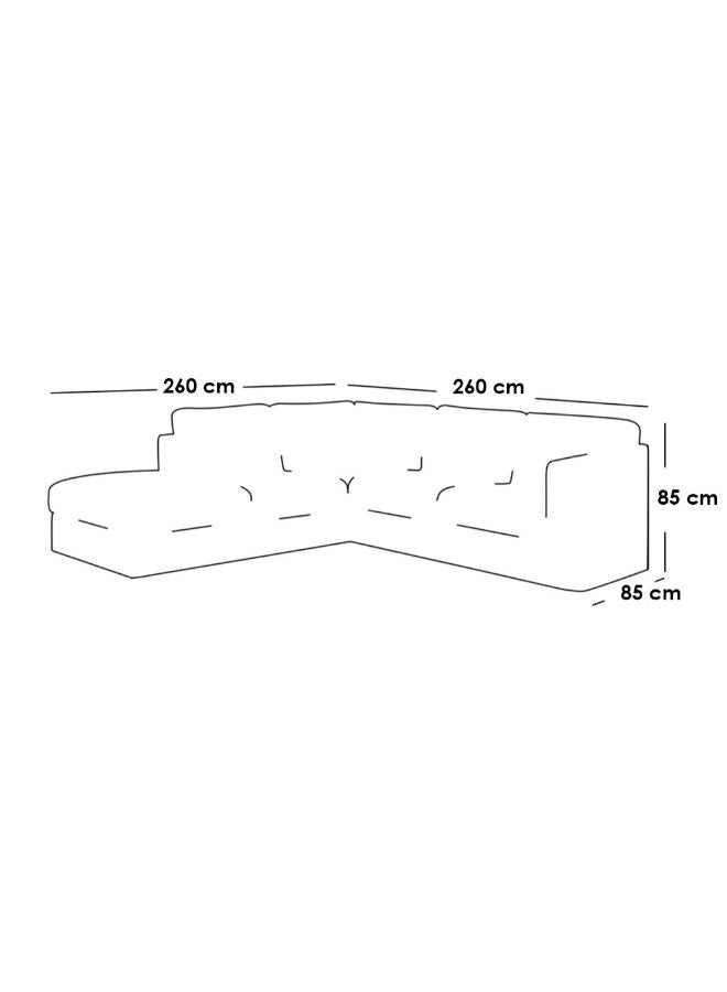 Al Home 4 Seater L-shape Sofa 260x260x85x85 Cm - Grey - Image 2