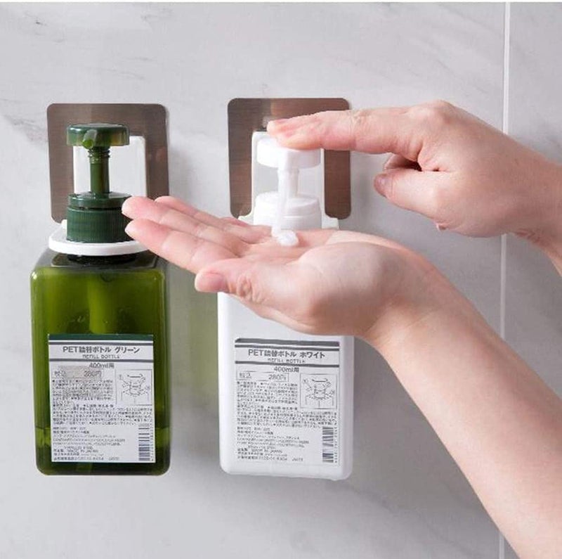 EXPORTTANZA Home Plastic Self-Adhesive Wall Mounted Bathroom Bottle Holder Shower Gel Shampoo Hook 2 Pcs - Image 4