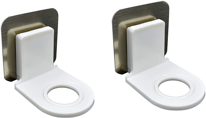 EXPORTTANZA Home Plastic Self-Adhesive Wall Mounted Bathroom Bottle Holder Shower Gel Shampoo Hook 2 Pcs - Image 3