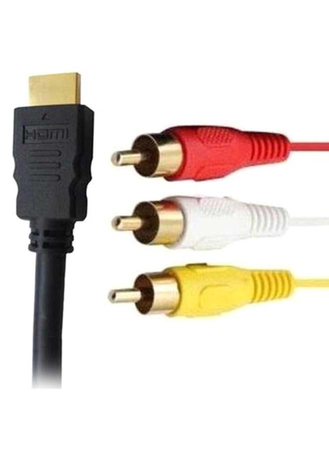 NIBEMINENT HDMI To AV 3RCA Audio Video Cable Black - Image 2