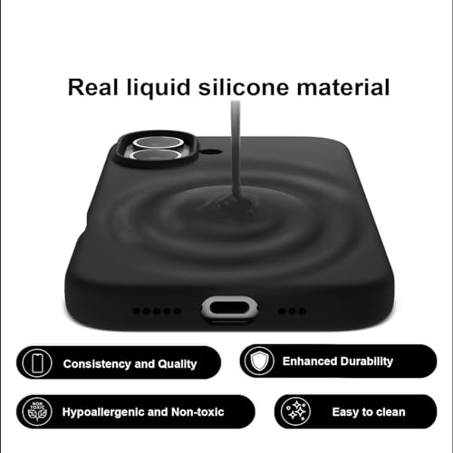 LIRAMARK Liquid Silicone Soft Back Cover Case for iPhone 17 (Black) - Image 2
