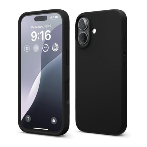 LIRAMARK Liquid Silicone Soft Back Cover Case for iPhone 17 (Black) - Image 1