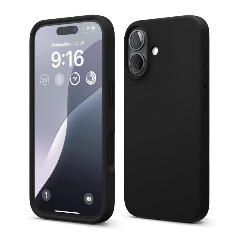 LIRAMARK Liquid Silicone Soft Back Cover Case for iPhone 17 (Black) - Image 5