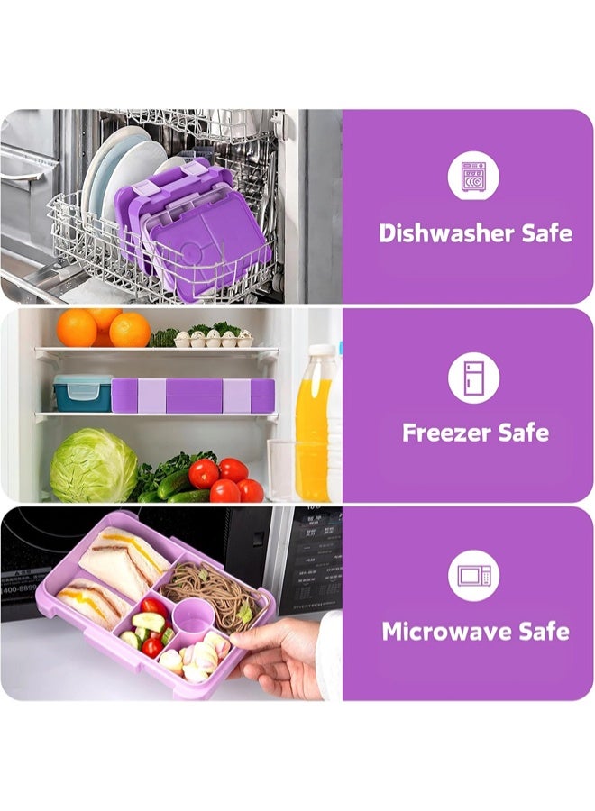 ShebSheb Bento Box with 5/6 Compartments,Leak-Proof Lunch Box for Kids & Toddlers,Removable Lunch Containers for School Sports Travel - Image 4