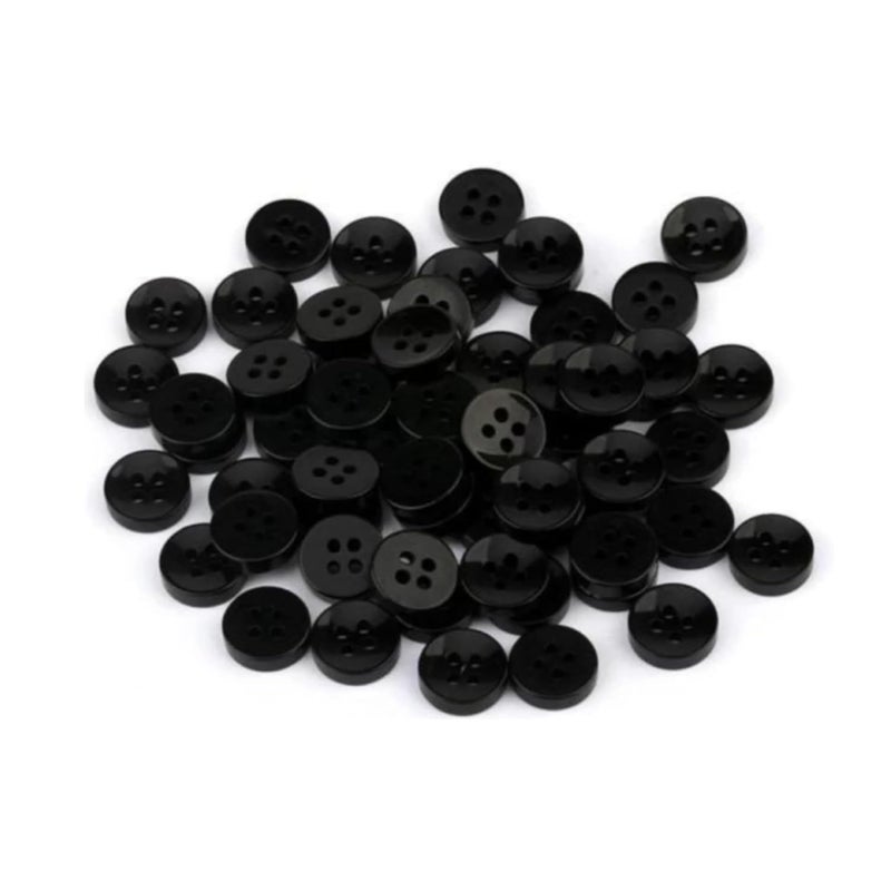 CLEZARO CLEZARO Buttons Combo 80 White 80 Black and 80 Transparent Button with 1 Pcs Compact Assorted Needle Set Ideal for Shirts Blouse Sewing and Dress Making H188 - Image 4