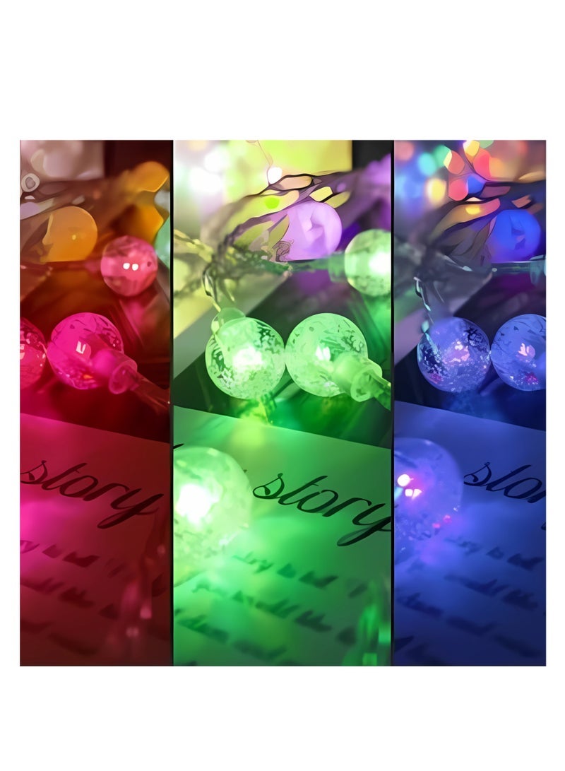 ECVV Crystal Globe Ball String Lights, 3 Meter Battery Operated String Fairy Lights For Home | Office | Diwali | EID | Wedding - Image 3