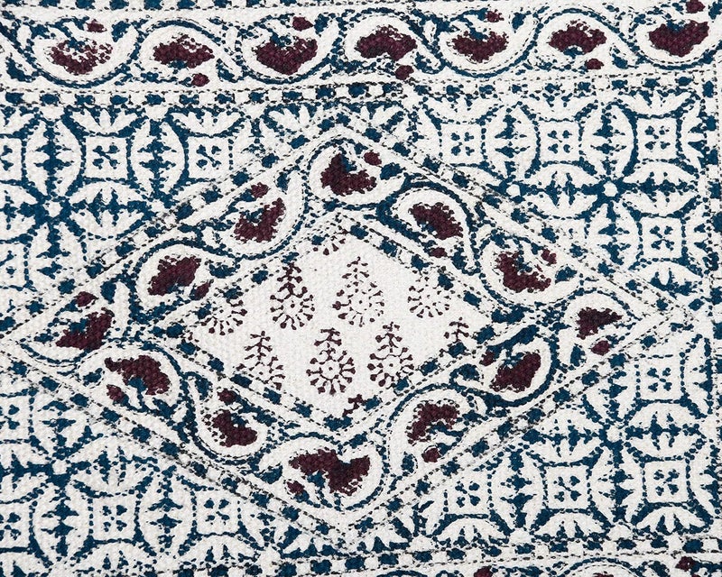 IMPEXART PVT LTD Cotton Woven HandBlock Print Placemats AntiSlip Heat Resistant Pad Western Dining Woven Cotton Dinner Table Mats Desk Holder Home Decor Set of 2 - Image 5