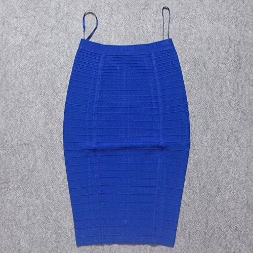 HLBandage Women's High Waist Elastic Rayon Bandage Pencil Skirt(S, Blue) - Image 3